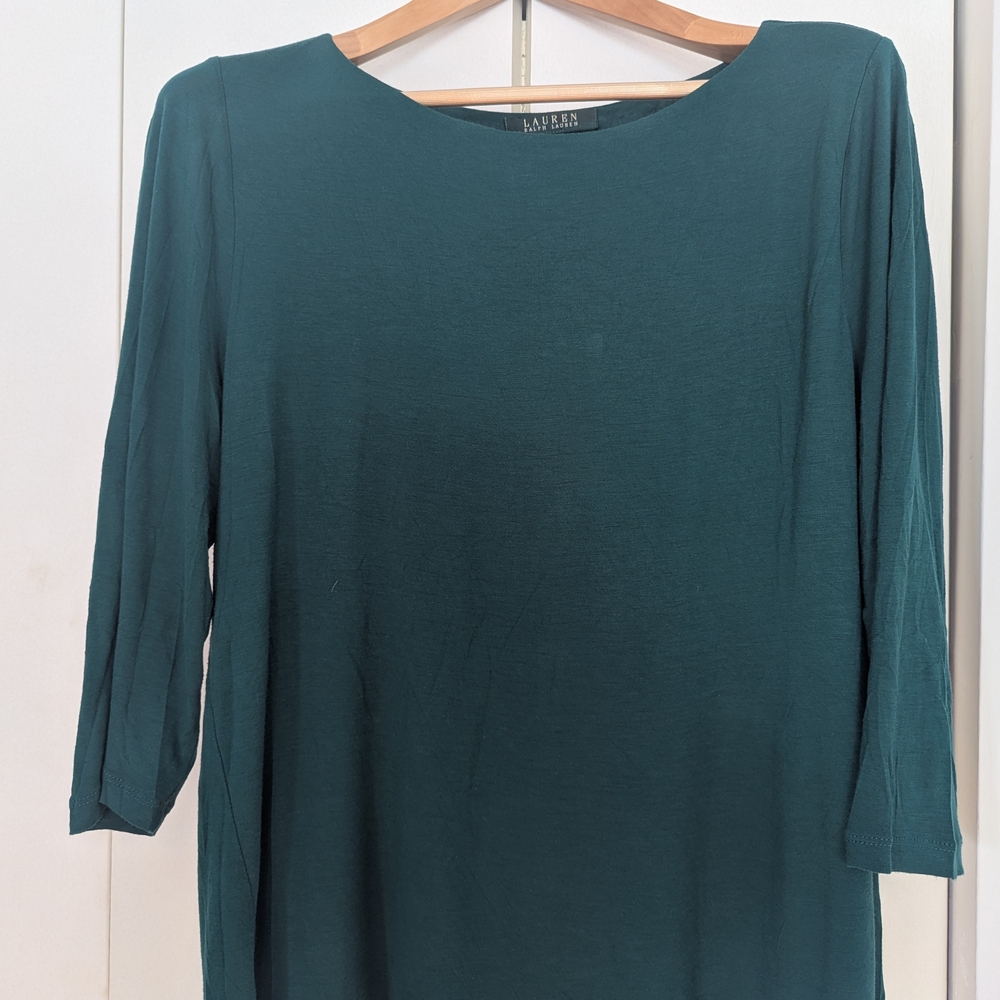 Ralph Lauren Green 3/4 Sleeve Top